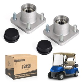 10L0L RXV Front Wheel Hub Assembly with Hub Bearings/Oil Seals/Dust Covers for EZGO RXV G&E Golf Carts 2008 Up. OEM# 609603, 600001, 6204 (Pack of 2)