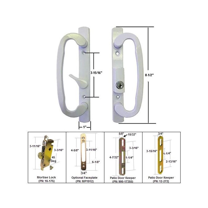 Gordon Glass STB Sliding Glass Patio Door Handle Kit with