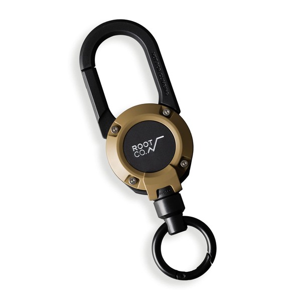 ROOT CO GRAVITY MAGREEL 360 Carabiner Reel with Built-in Magnet, coyote