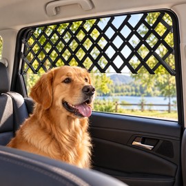 Car Window Pet Gate for Dog Travel – Ventilation Guard Mesh for Cars, Trucks & SUVs in 24×11.5cm or 24×18cm