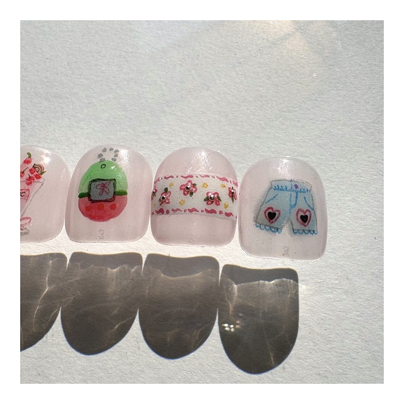 [Ar] Hello penguin handmade nail tip drawing nail art specialist