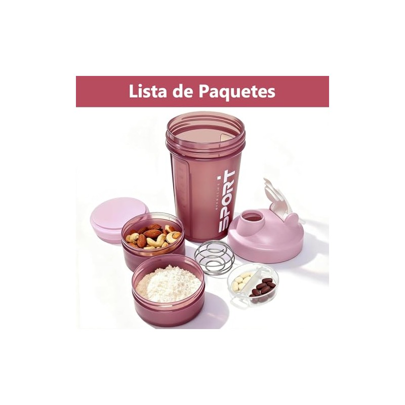 (2 piezas) 650ML Shaker Proteina, Vaso para Proteinavaso ，Blender Bottles