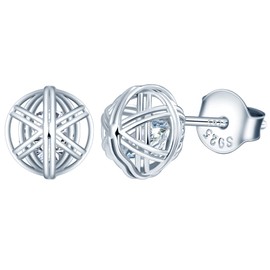 INFINIONLY Delicate Pearl Earrings, 925 Sterling Silver Earrings for Women Girls, Simple Stud Earrings, Hypoallergenic Earrings