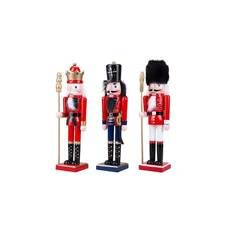 PMS Christmas Decoration Nutcracker, Red, White, Black, Nave Blue, 16cm