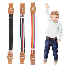 Amexo 3 Pcs Kids Elastic Belts Without Buckle Children Invisible Belt Adjustable Elastic Belt for Boys and Girls Buckle-free Children Stretch Belt 37-57cm