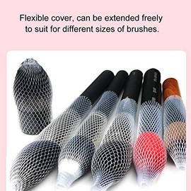 ZJchao 100Pcs Pinceles de Maquillaje, Juego de Protectores para Bolígrafos, Cubierta de Malla Extensible Reutilizable, Pincel de Maquillaje, Pincel Co