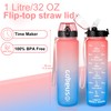 GOPPUS 1L/32oz Water Bottle with Straw 1 Litre Sports Bottle