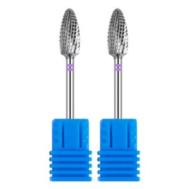 Varna Metallic Nail Bit Soak-Off No 02 Silver Tungsten Type B, 2 Pieces / 바르나 메탈릭 네일비트 쏙오프 No 02 실버 텅스텐 B형, 2개