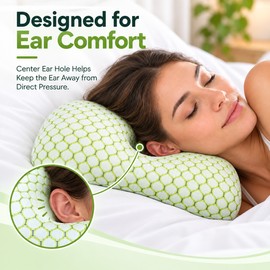 Ear Piercing Pillow for Side Sleepers – Breathable Ear Hole Cushion with Soft Polyester Filling for Comfortable Rest at Home or Travel