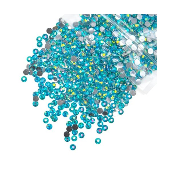 qiipii 5300PCS 3mm Blue Zircon AB Resin Crystal Rhinestones for