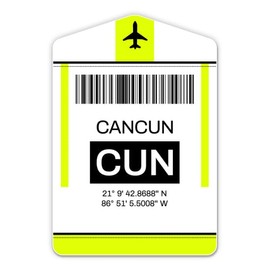 Squiddy Cancun Airport Code CUN Luggage Tag Style - Vinyl Sticker Decal for Phone, Laptop, Water Bottle (3" high)