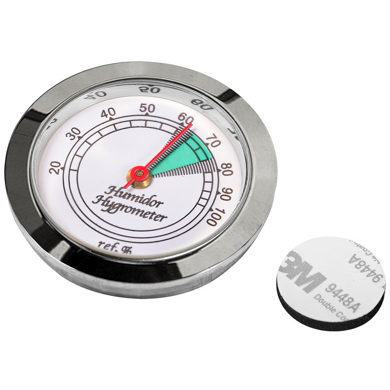 Medium Round Analog Hygrometer Humidity Gauge for Humidors - Color: