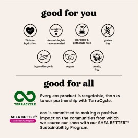EOS Shea Better Body Lotion- Vanilla Cashmere, 24-Hour Moisture Skin Care,16 Oz
