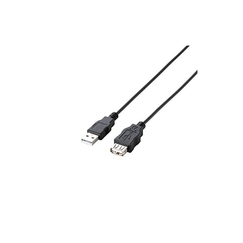 エレコム RoHS指令準拠&環境配慮パッケージ エコUSB延長ケーブル USB2.0 Aオス-Aメスタイプ 2m ブラック U2C-JE20BK