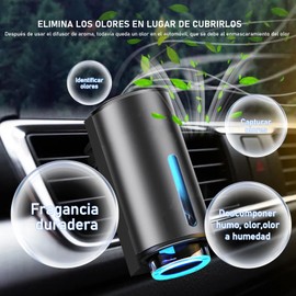 Difusor de Aromas para Carro,Difusores de Coche para Aceites Esenciales,con Tres Sabores,Arranque y Parada Inteligente ARM,2 Modos,Difusor para Auto,Apto Descomponer Olores a Humedad en Coche(Azul)