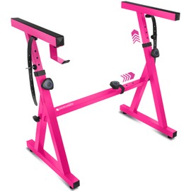 Liquid Stands Piano Keyboard Stand - Z Style Adjustable and Portable Heavy Duty Music Stand for Kids and Adults -Fits 54-88 Key Electric Pianos - Sturdy Musical Keyboard Stand (Pink)