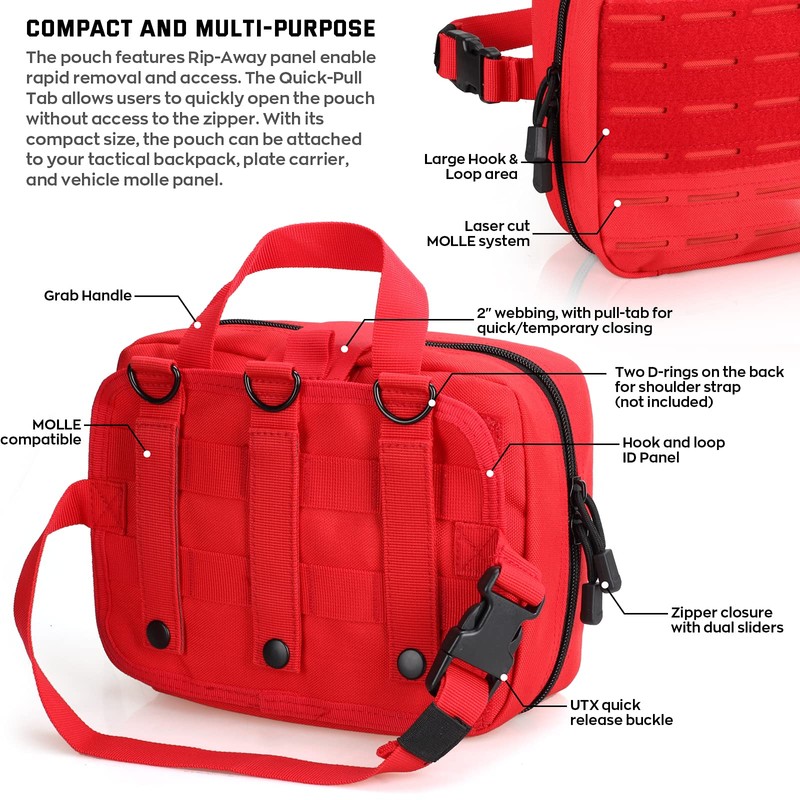 LIVANS Tactical Molle Medical Pouch of Upgraded Size, First Aid