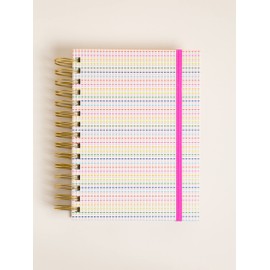 U Brands Responsibly Sourced ‘Stripes & Brights’ Tabbed Journal, Office Supplies, Textured Cover, Gold Hardware, 6” x 8"