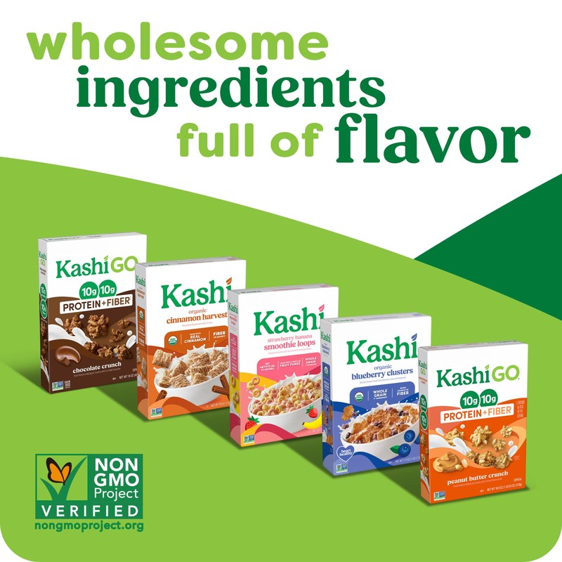 Kashi GO Protein Cereal, 10g Protein, 10g Fiber, Cinnamon Crunch,