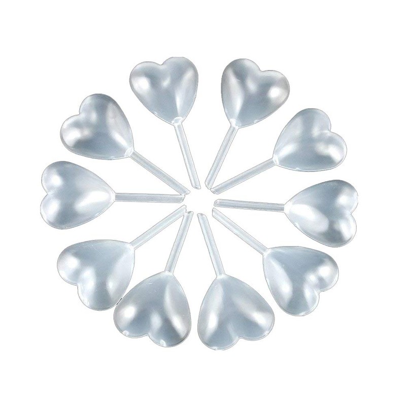 yueton 50pcs Clear Heart Shape 4ml Liquid Dropper Pasteur Pipette,