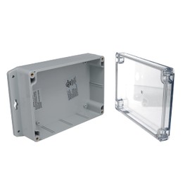 Enclosures, Boxes, & Cases 6.73 x 4.76 x 2.17 POLYCARBONAT CLR LID