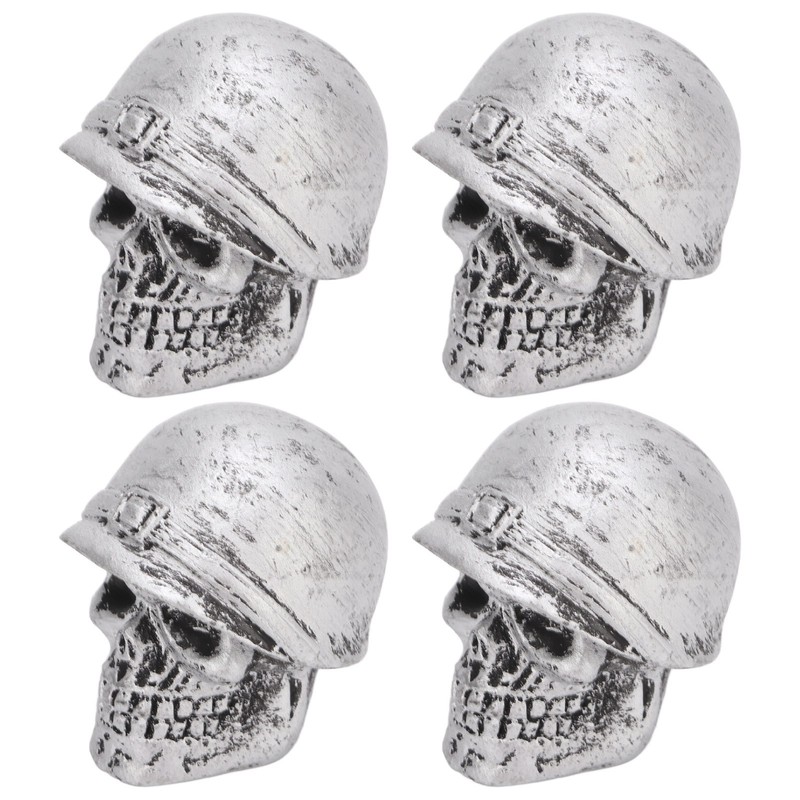 4PCS Tire Valve Caps Skull Style Anti Oxidization Universal for