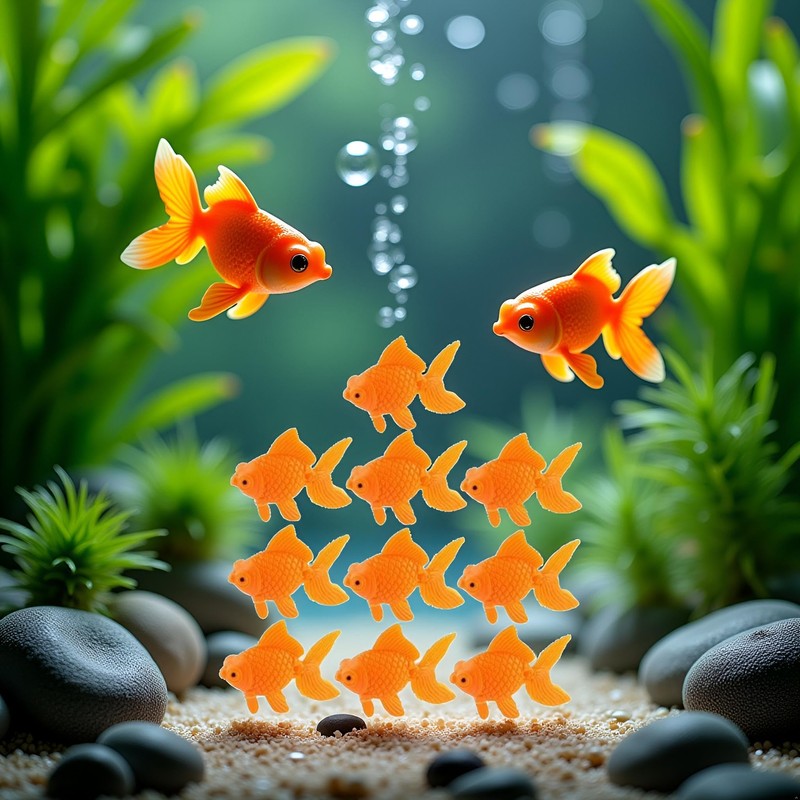 WsjiaboFux 10Pcs Orange Aquarium Fish Bowl Tank Artificial Floating Plastic