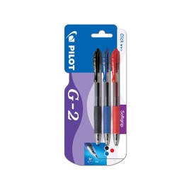 Pilot G207 Retractable Gel Rollerball 0.7 mm (Pack of 3) - Black/Red/Blue