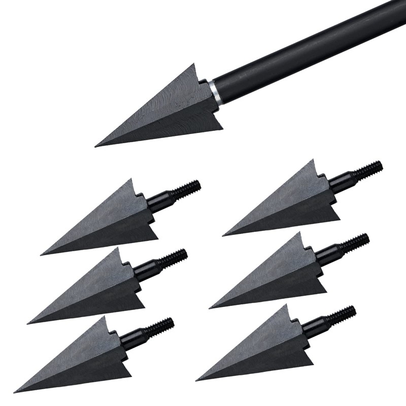 toparchery 12pc Black Screw Archery Broadheads Arrowheads Hunting Broad Head