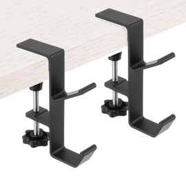 Xinghonyac 2 Pcs Desk Handbag Hanger, Adjustable Table Hanger Hook, Desk Purse Holder, Handbag Storage Hooks, Schoolbag Hook, Desk Hook Backpack Holder (Black)