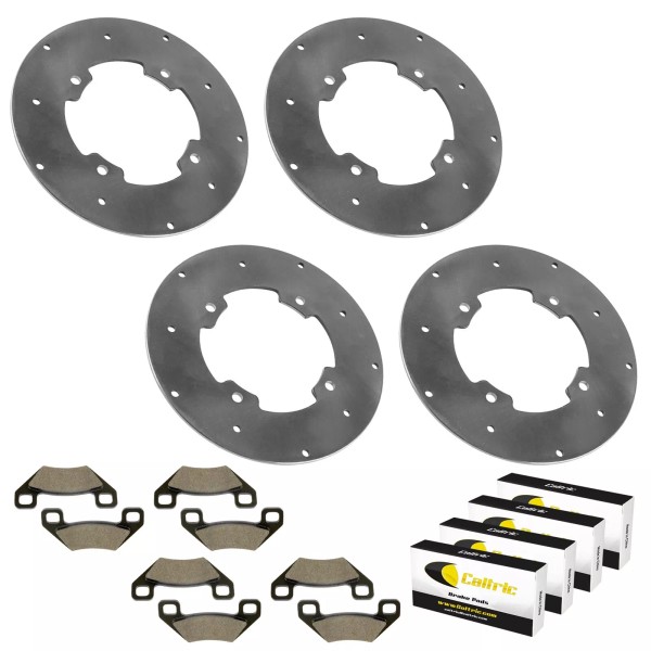 Caltric Front & Rear Brake Disc w/Pads For Arctic Cat