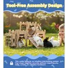 LEXASTLE Larger Bunny Castle Sturdy Walnut Color Wooden Rabbit Hideout