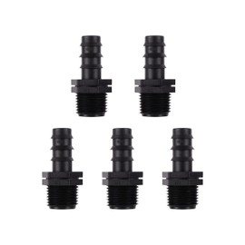 FOGWOWO Irrigation Hose Connector Garden Hose Connector Kit Barb Connector for Drip Irrigation System, DN 16 to 1/2 Inch Couplings, Pack of 5