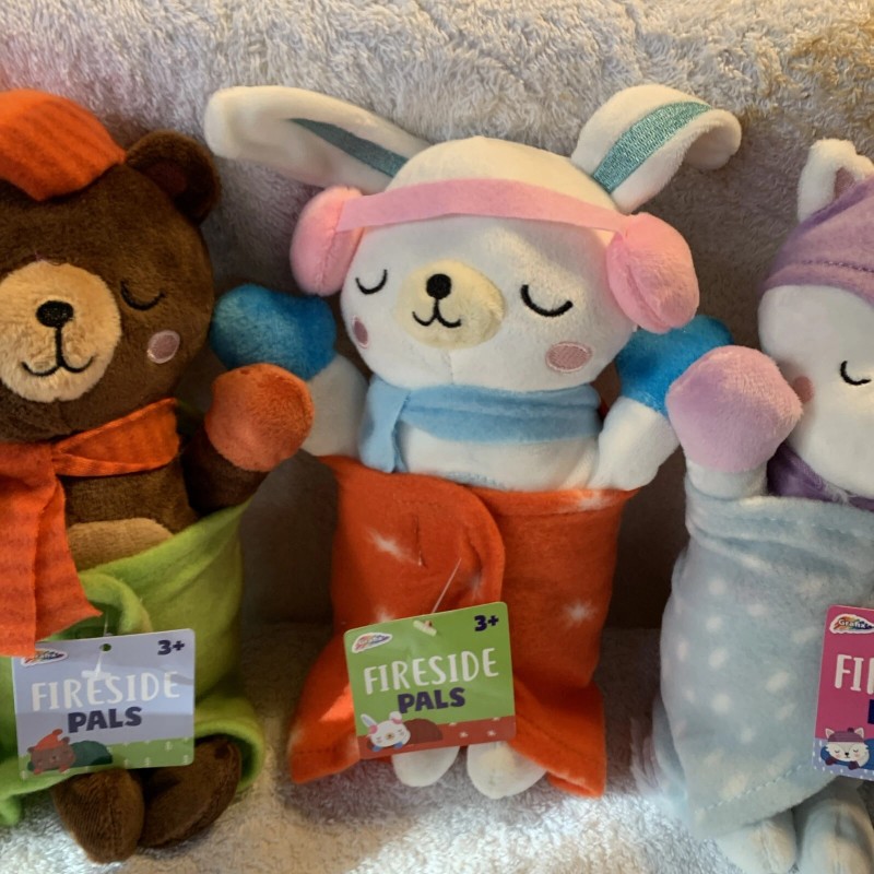 Target Fireside Pals Plush Fox Rabbit Bear Swaddle 10" Stuffed