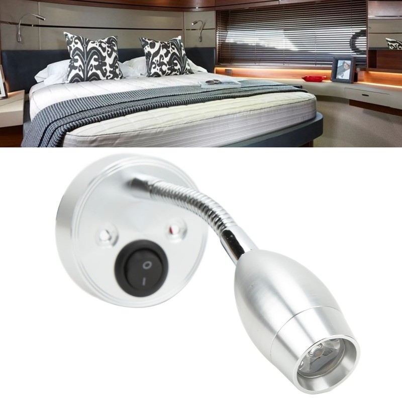 RV LED Light 12‑24V Boat Bedside Reading Lamp Adjustable Wall