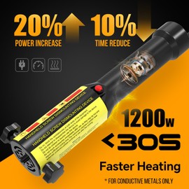 Induction Heater 1200W for Rusty Bolt Removal, Magnetic Heating Tool with 6 Coils, Handheld Hot Rod Induction Heater,Yellow
