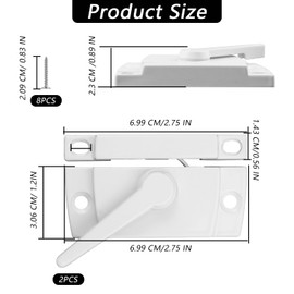 Window Sash Locks, 2 PCS Window Latches Replacement, Window Locks for up and Down Windows, Replacement Window Locks for Vertical and Horizontal Sliding Windows