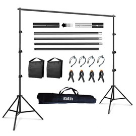 Backdrop Stand for Photography 9ft x 10ft Heavy Duty Photo Background Stands Support Kit with Carry Bag for Photo Studio, Photoshoot, Parties, Photographic Equipments