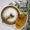 Ezo.Home Olive Wood Salt Cellar with Spoon and Lid, Elegant
