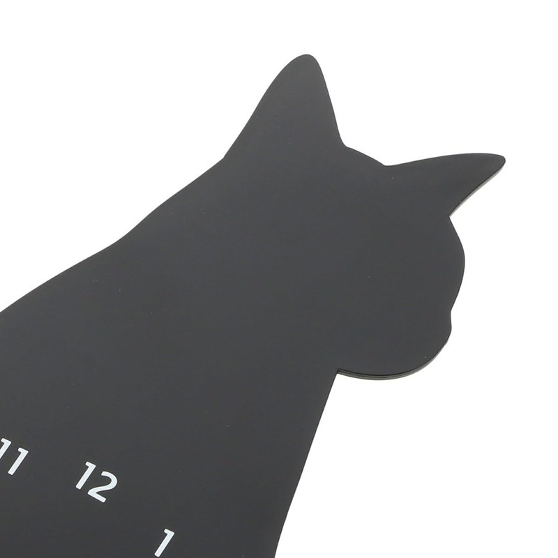 NITORI 8172687 Wall Clock, Black Cat with Moving Tails