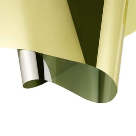 Reflective Window Film Cling Mirror One Way Privacy Window Tint Heat Control Anti UV Solar Film for Home Office Glass See Out Not in, 35.4 Inch x 10 Feet, Gold Silver