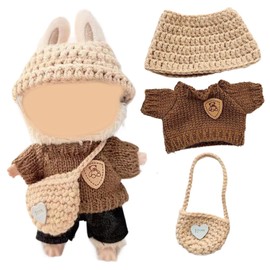 Doll Clothes, Cozy Knit Sweater for Plush Dolls, Soft, Warm Doll Accessories, Cute Winter Outfit for 6.69 Inch, for Girls Kids Birthday (No Doll)