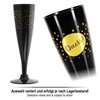 COM-FOUR® 16 x Reusable Champagne Glasses - Black, Stackable Plastic