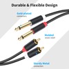 Menewstart Dual 1/4 TS to Dual RCA Stereo Audio Interconnect