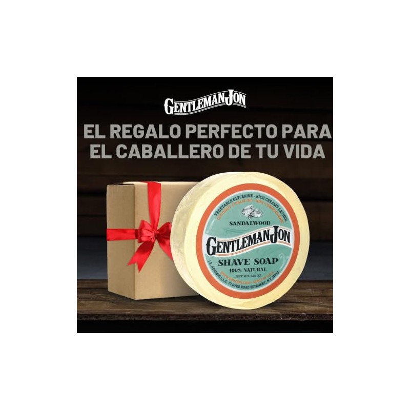Gentleman Jon Sandalwood Shave Soap; Glycerine 2.25oz