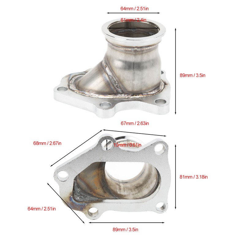 Turbo Down Pipe Flange 2.5in V Band Conversion Adapter Replacement