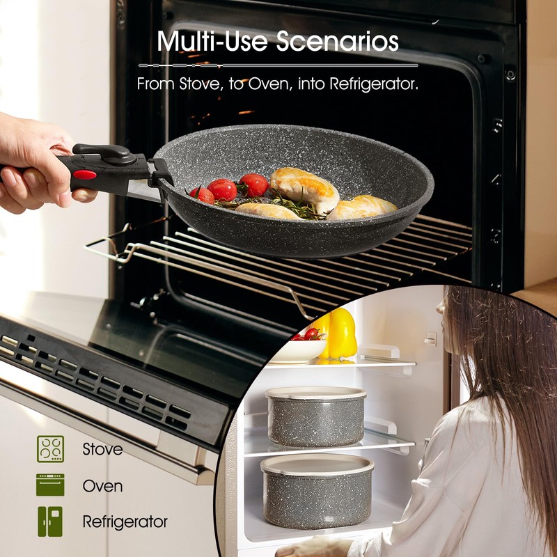 ROSSETTO 7pcs Pots and Pans Set Non Stick from France,
