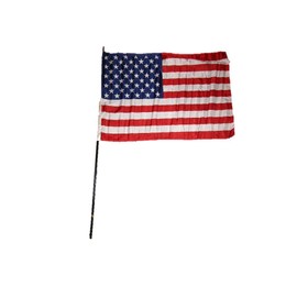 AES 1.5x2 USA American America 50 Star Black Painted Wooden Stick Flag 1.5'x2' House Banner Double Stitched Fade Resistant Premium Quality