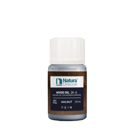 Natura Onecoat Walnut 25ml Hardwax Wood Oil - Natural Finish for Interior Wooden Surfaces, Floors & Furniture - Matte - VOC-Free