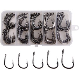 Shaddock 100 Pieces Live Bait Fishing Hooks Set Bait Hook Live Bait Circle Hook Strong Stainless Steel Sharp Fishing Hook Set Saltwater Fishing